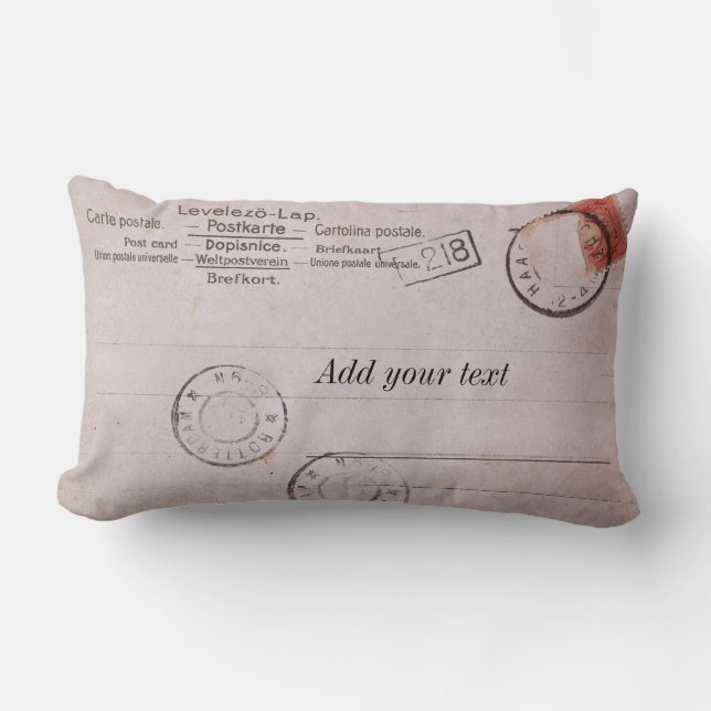 Coussin Rectangle Conception personnalisable vintage de carte (Recto)
