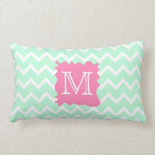 Coussin Rectangle Conception verte en bon état de monogramme de