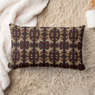 Coussin Rectangle Conceptions Abstraites Brun Beige Rouille Motifs