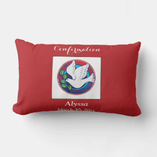Coussin Rectangle Confirmation de la colombe colorée sur l'Arrière -