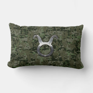 Coussin Rectangle Connexion Taurus au Camouflage numérique vert Wood