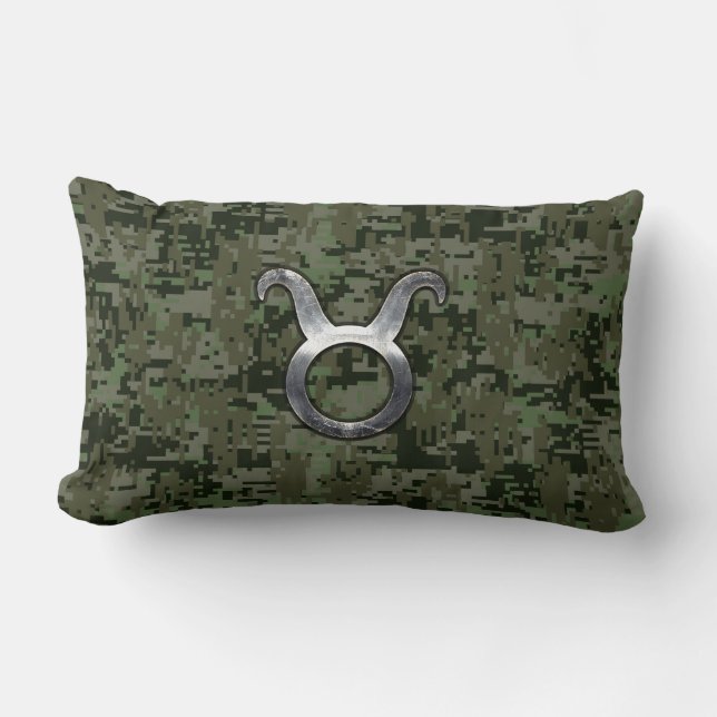 Coussin Rectangle Connexion Taurus au Camouflage numérique vert Wood (Recto)
