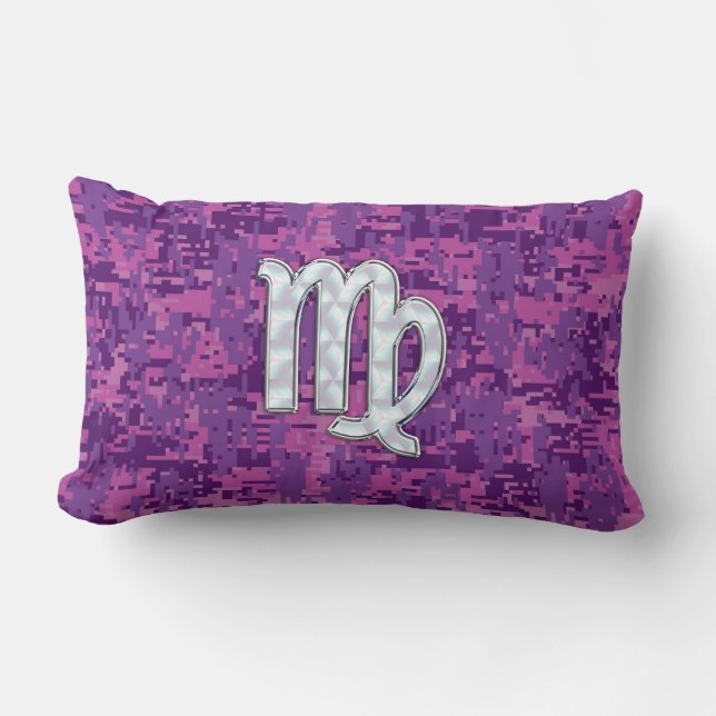 Coussin Rectangle Connexion Virgo Zodiac sur Camouglage numérique ro (Recto)