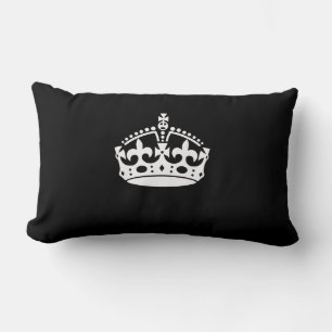 Coussin Rectangle CONSERVER CALME COURONNE sur la décoration noire