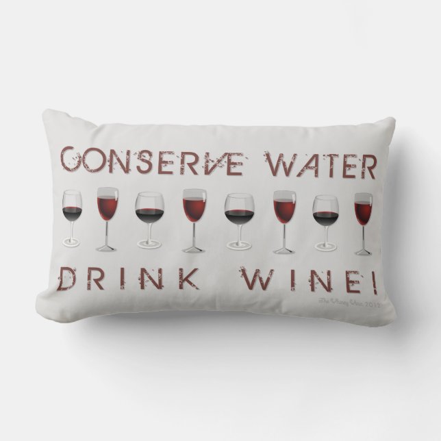 COUSSIN RECTANGLE CONSERVEZ DE L'EAU, BOIRE DU VIN ! (Recto)