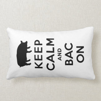Coussin Rectangle Conservez le calme et le lard