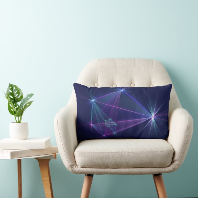 Coussin Rectangle Constellation, Art Fractal Abstrait Imaginaire (Chaise)