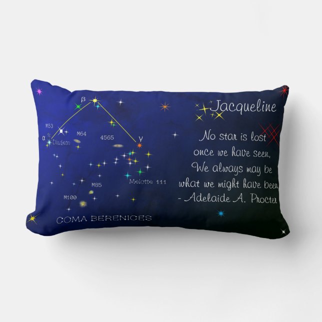 Coussin Rectangle Constellation de l'hémisphère nord Coma Berenices (Recto)