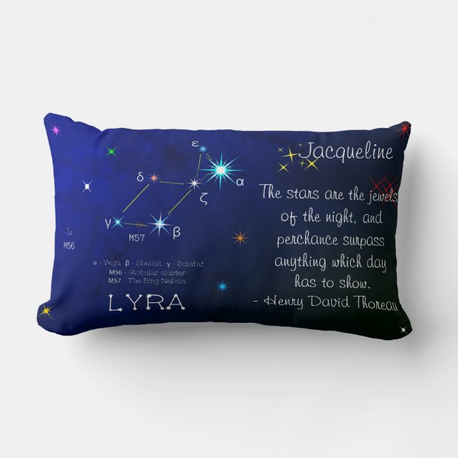 Coussin Rectangle Constellation de l'hémisphère Nord Lyra (Recto)