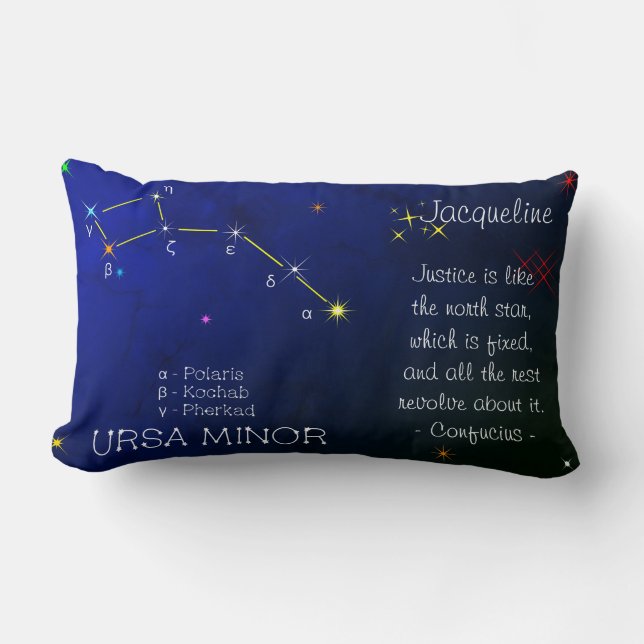 Coussin Rectangle Constellation de l'hémisphère Nord Ursa mineure (Recto)