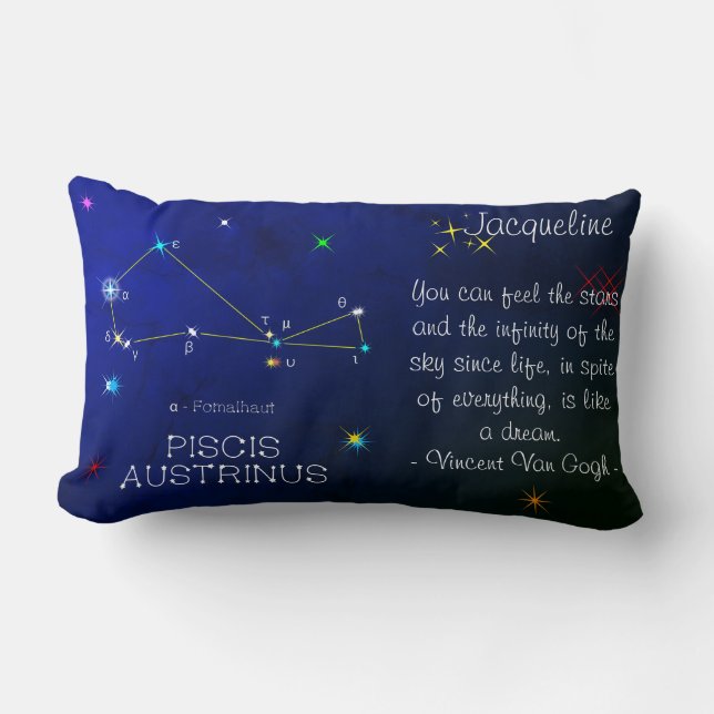 Coussin Rectangle Constellation de l'hémisphère Sud Piscis Austrinus (Recto)