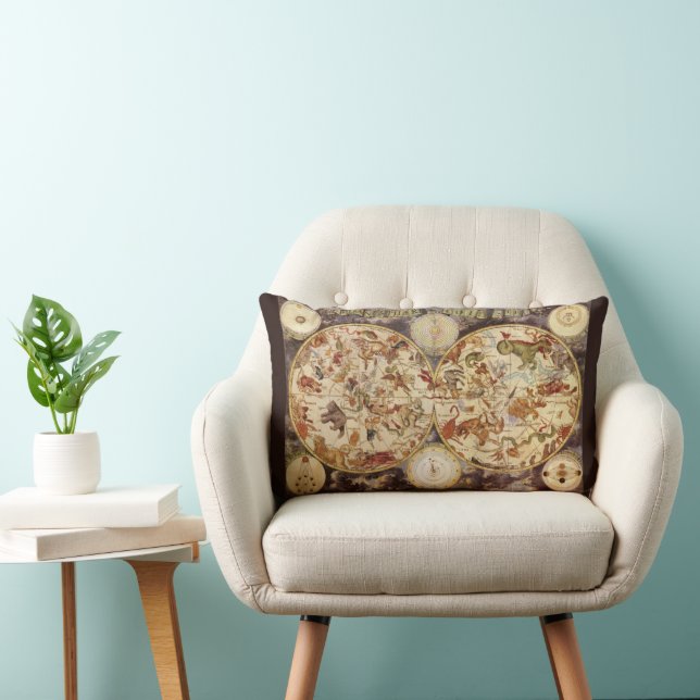 Coussin Rectangle Constellations, Astronomie Ancienne, Frederik de W (Chaise)