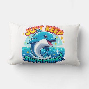 Coussin Rectangle Continuez À Nager Dauphin
