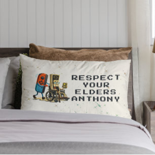 Coussin Rectangle Contrôle de jeu rétro drôle de respect de vos aîné