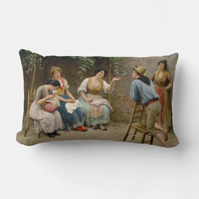 Coussin Rectangle Conversation convivial (Recto)