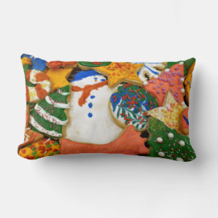 Coussin Rectangle Cookies de Noël III Cuisson festive colorée