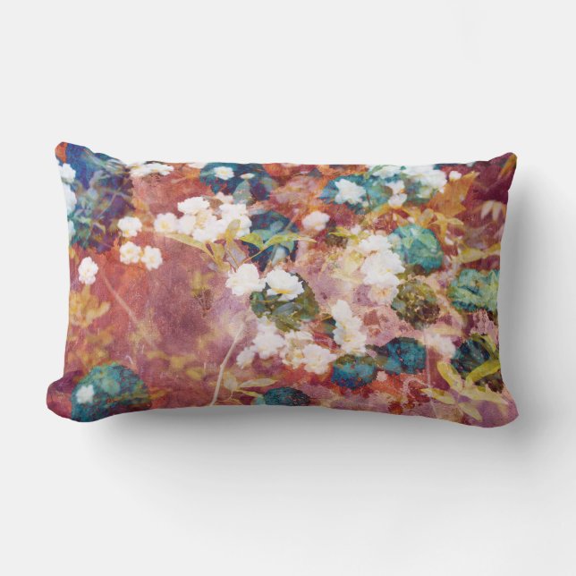 Coussin Rectangle Cool, art tendance de motif fleuri romantique (Recto)