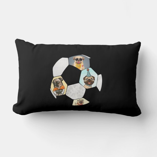 Coussin Rectangle Cool de football Chien Carlin de vie Carlin Annive (Recto)