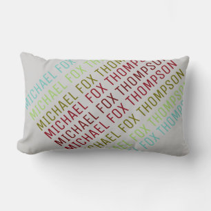 Coussin Rectangle cool et moderne, typographie de nom