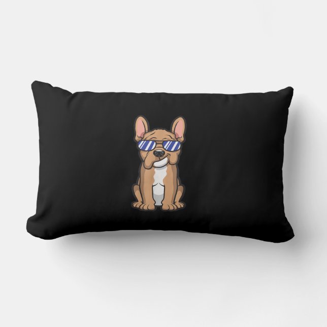 Coussin Rectangle cool frenchie français bulldog lunettes de soleil  (Recto)