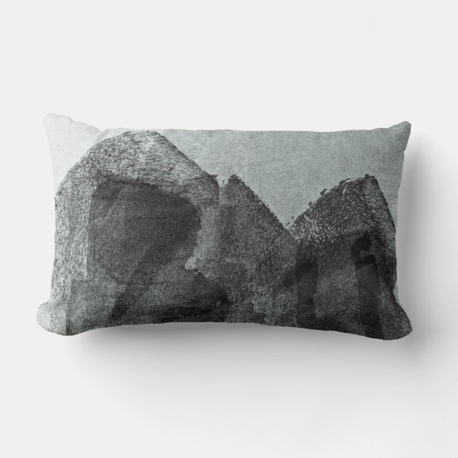 Coussin Rectangle cool moderne Abstrait peinture noire Design art (Recto)