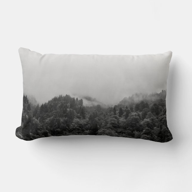 Coussin Rectangle Cool, nature brumeuse magique (Recto)