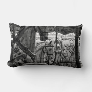 Coussin Rectangle Cool, urbain, photo moderne de chevaux de carrouse