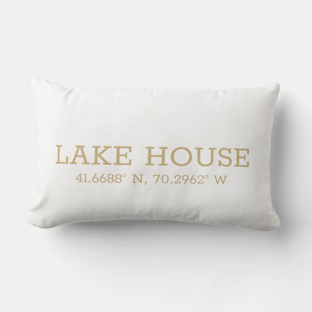 Coussin Rectangle Coordonnées de la ville personnalisée Latitude et  (Recto)