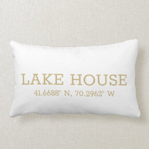 Coussin Rectangle Coordonnées de la ville personnalisée Latitude et