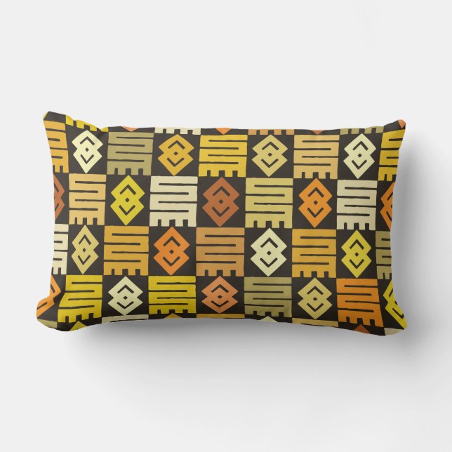 Coussin Rectangle Copie africaine avec des symboles signicatifs (Recto)