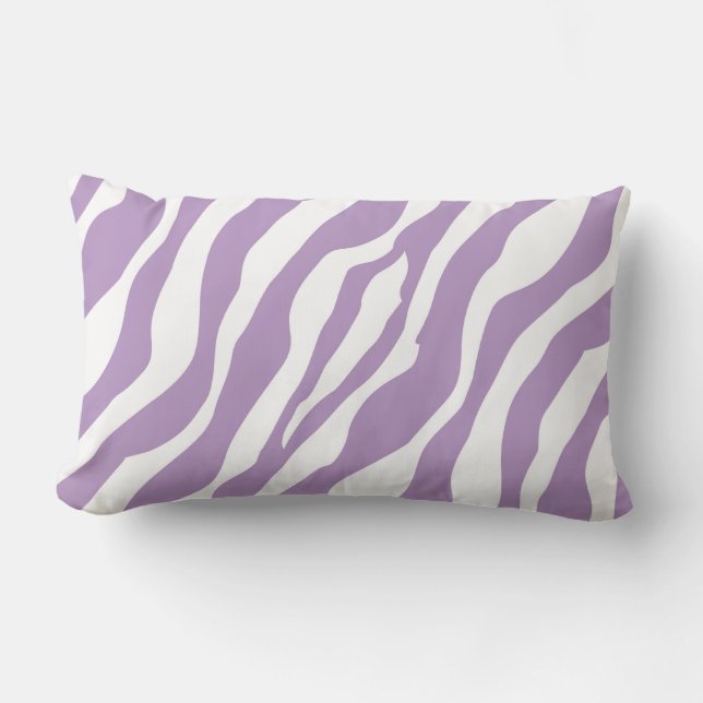 Coussin Rectangle Copie pourpre sauvage Girly de zèbre (Recto)