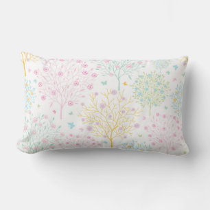 Coussin Rectangle Copie tirée par la main de griffonnage d'arbres en