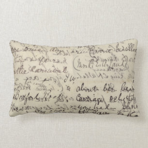 Coussin Rectangle Copie vintage de calligraphie antique de manuscrit