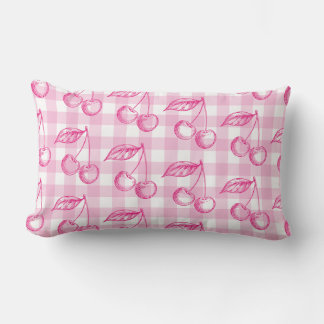 Coussin Rectangle Coquette esthétique cerise rose