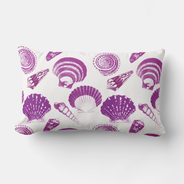 Coussin Rectangle Coquillages - améthyste violet sur un arrière - pl (Recto)