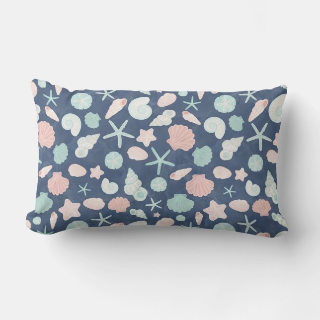 Coussin Rectangle Coquillages Côtiers Plage & Océan Design (Recto)