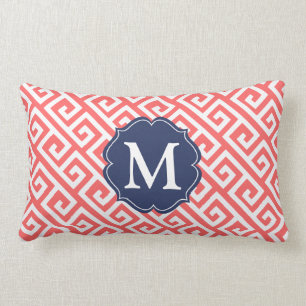 Coussin Rectangle corail diagonal.ai de grec-clé