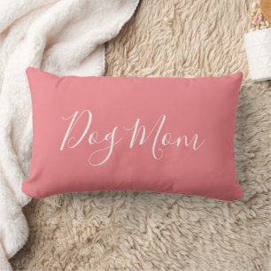 Coussin Rectangle Corail féminin moderne Script Chien Maman