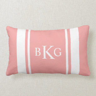 Coussin Rectangle Corail léger fait sur commande de monogramme et d