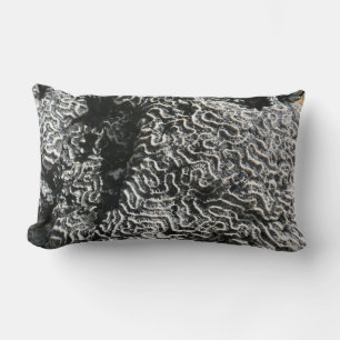Coussin Rectangle Corail noir et blanc I Abstrait Nature Photo