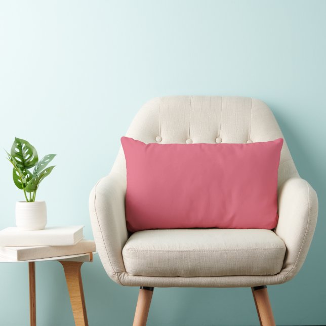 Coussin Rectangle Corail Rouge Pastel Melon Rose Couleur Uni (Chaise)