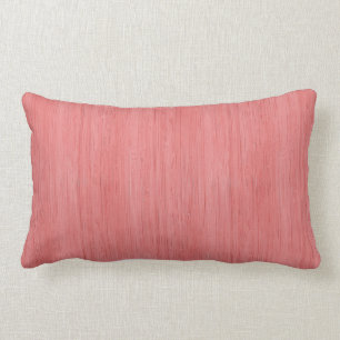 Coussin Rectangle Coral rose bambou bois apparence