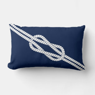 Coussin Rectangle Corde nautique, Bleu et Blanc, Voile