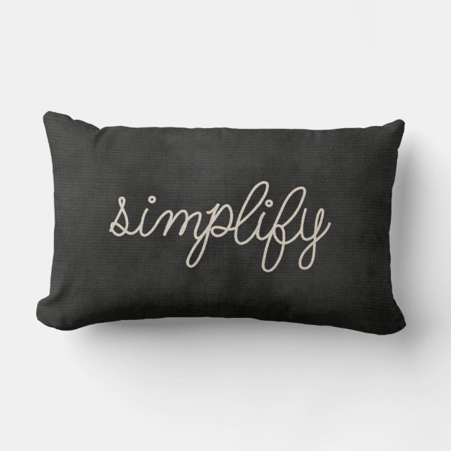 Coussin Rectangle corde simplifier le texte en noir (Recto)