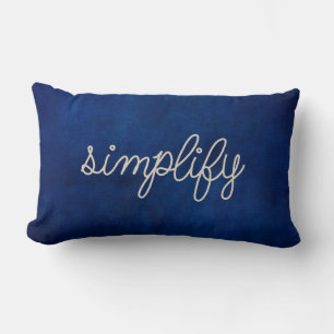 Coussin Rectangle corde simplifier le texte sur bleu