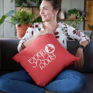 Coussin Rectangle Corps de Yoga avec Pose de Yoga Impression graphiq