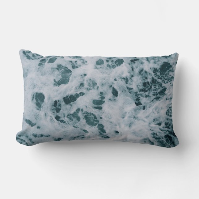 Coussin Rectangle Corps d'eau et de mousses de mer (Recto)