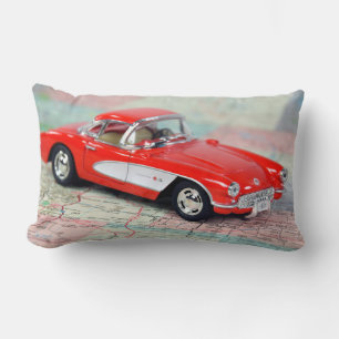 Coussin Rectangle Corvette 1957 sur la feuille de route