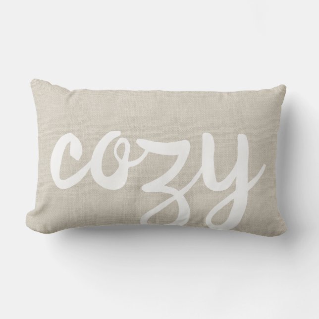 Coussin Rectangle Cosy | Ferme moderne de l'ivoire rustique (Recto)