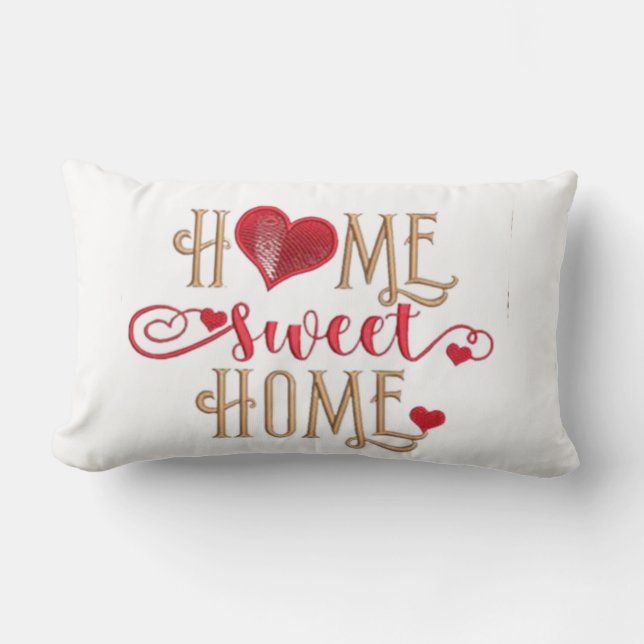 Coussin Rectangle Cosy Love : Home Design Broderie Coeur (Recto)